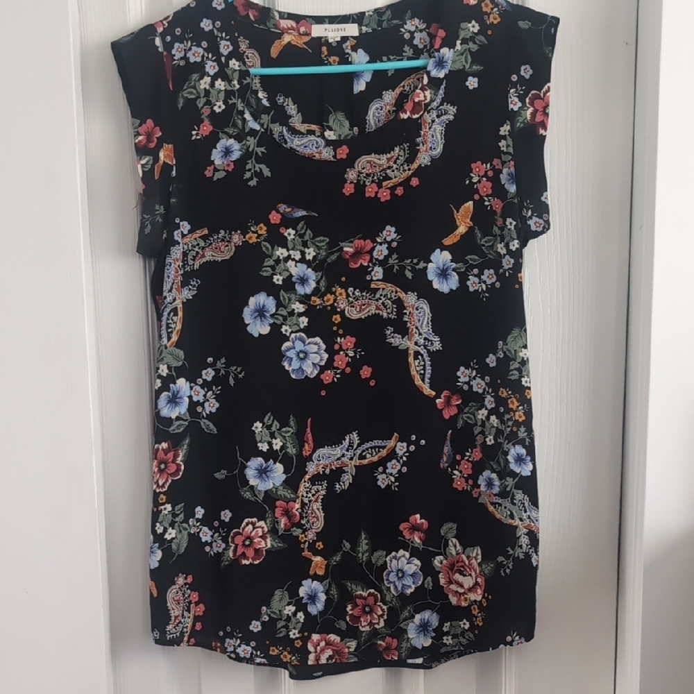 Floral Black Top